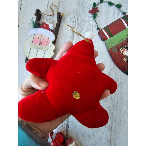 Santa metal sled ornament star large mitten decor cardinal xmas tree‎ - Picture 6 of 7